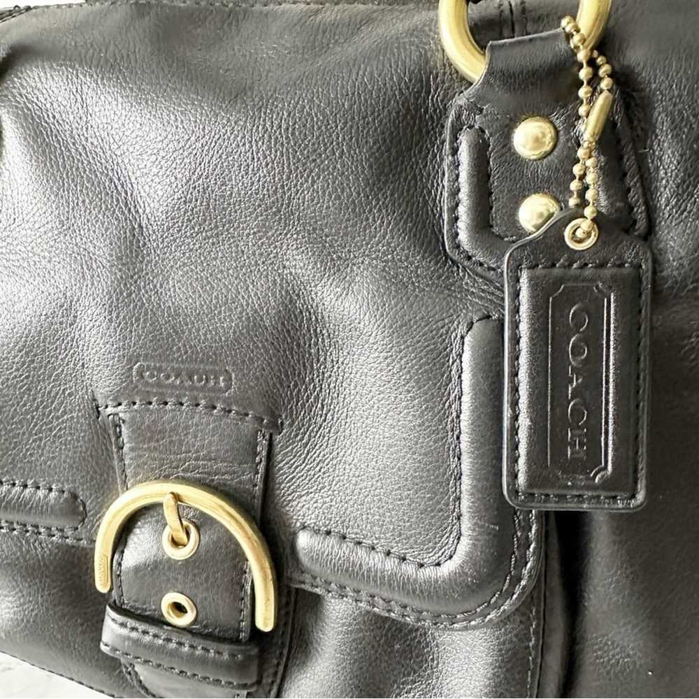 Coach Campbell Smooth Black Leather Satchel Conve… - image 3