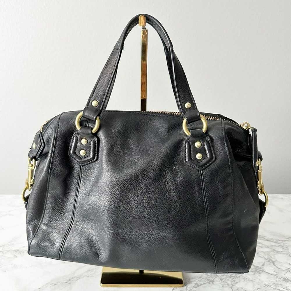 Coach Campbell Smooth Black Leather Satchel Conve… - image 4