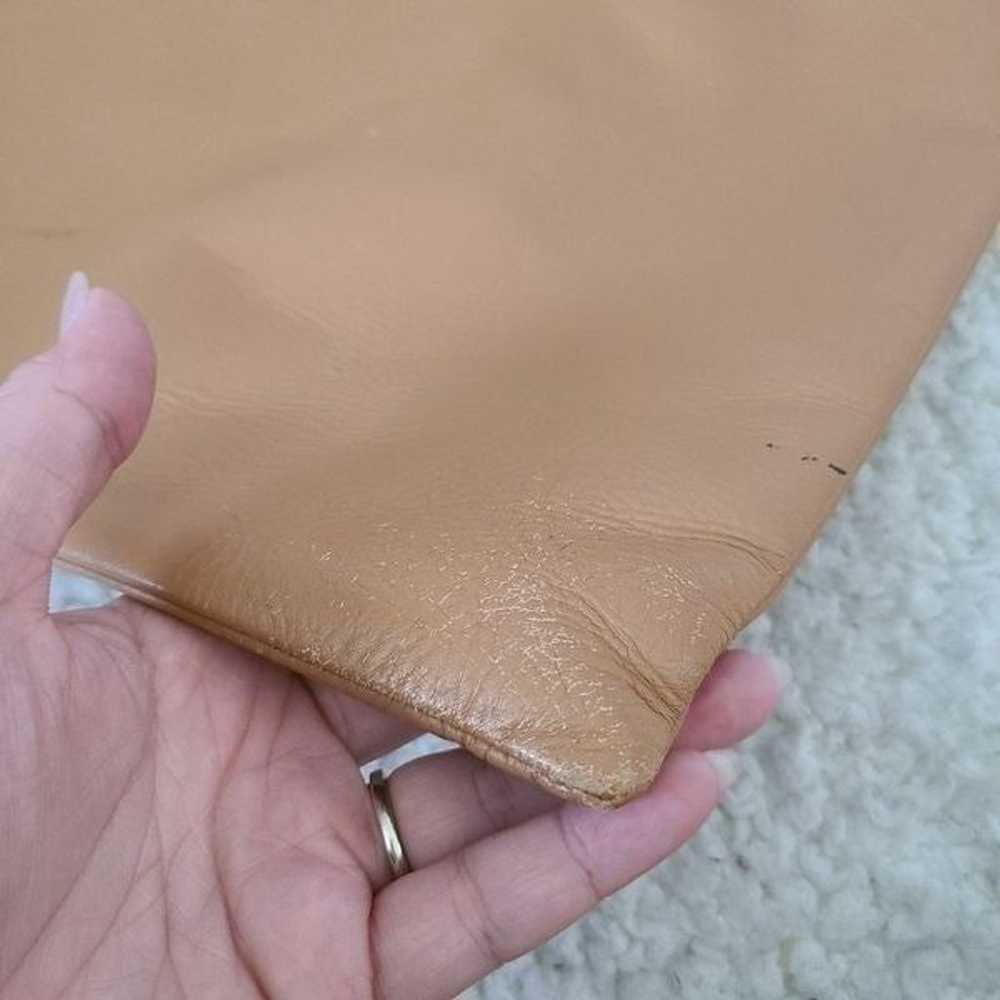 Mark and Graham Tan Leather Thin Tote Shoulder Bag - image 8