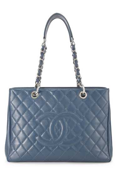 Blue Quilted Caviar Grand Shopping Tote (GST)