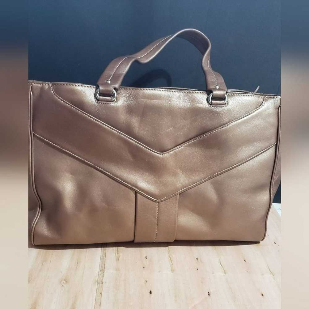 Vintage Cole Haan Bronze Bag with Silver Hardware - image 7