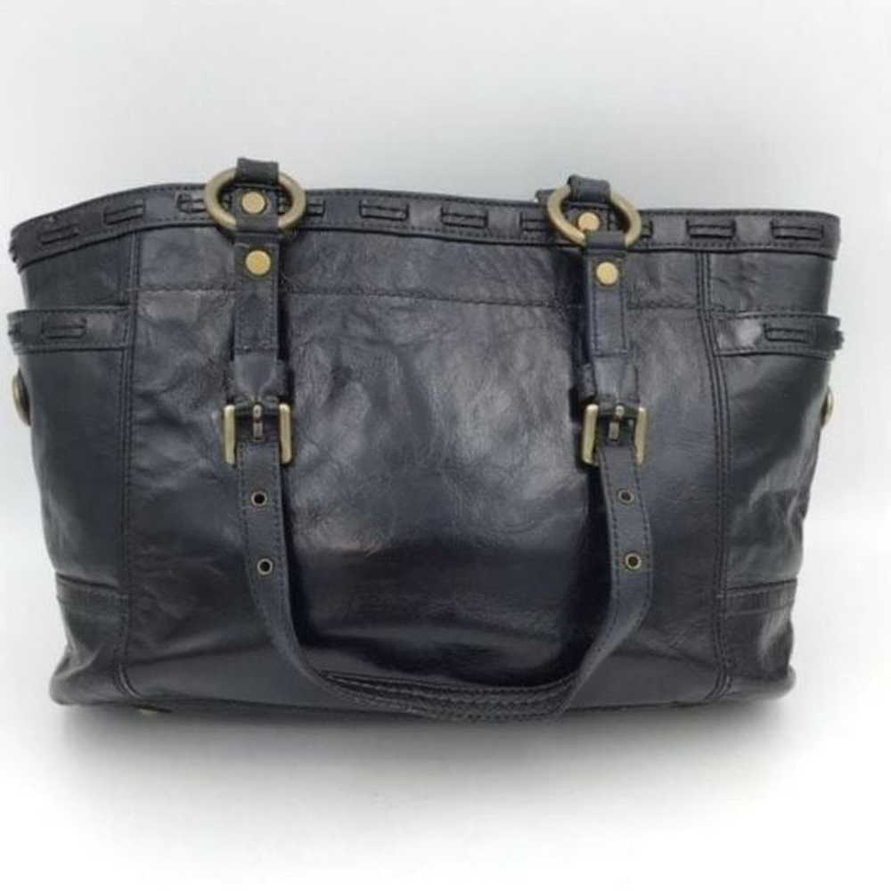 Coach Smooth Black Leather Tote Womens Casual Pur… - image 3