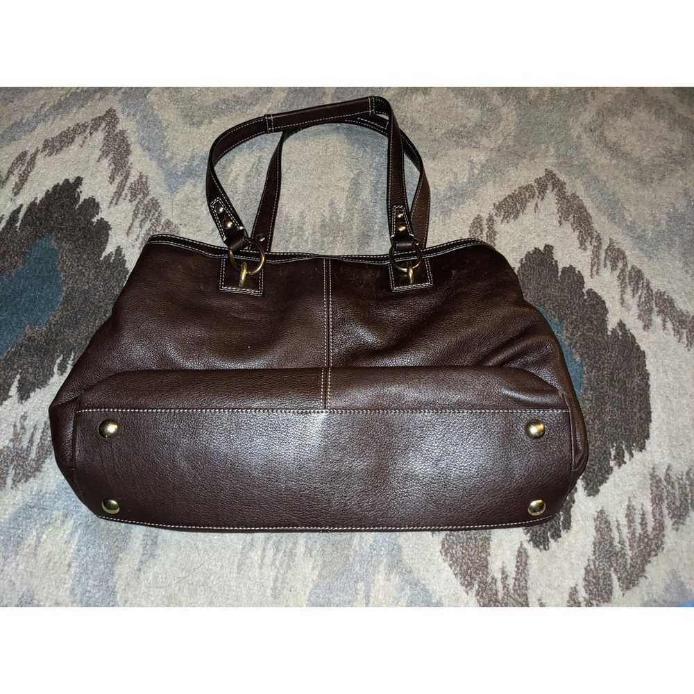 Coach brown pebbled leather shoulder bag purse  f… - image 2