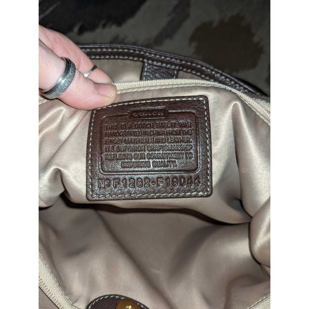 Coach brown pebbled leather shoulder bag purse  f… - image 3