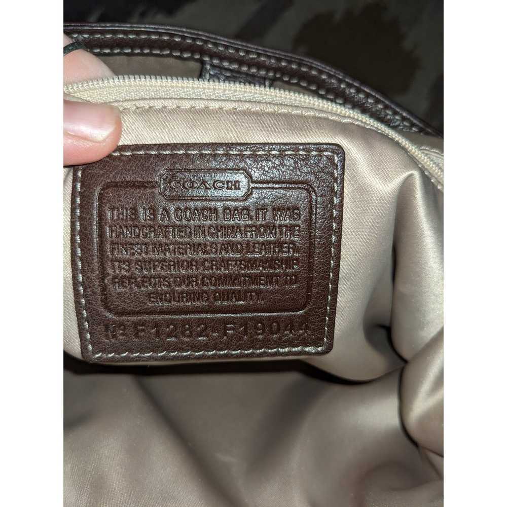 Coach brown pebbled leather shoulder bag purse  f… - image 6