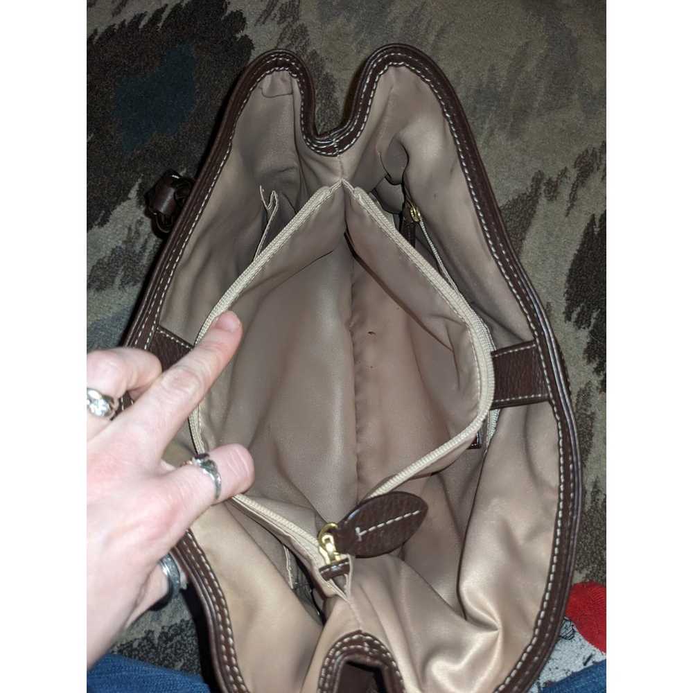 Coach brown pebbled leather shoulder bag purse  f… - image 7