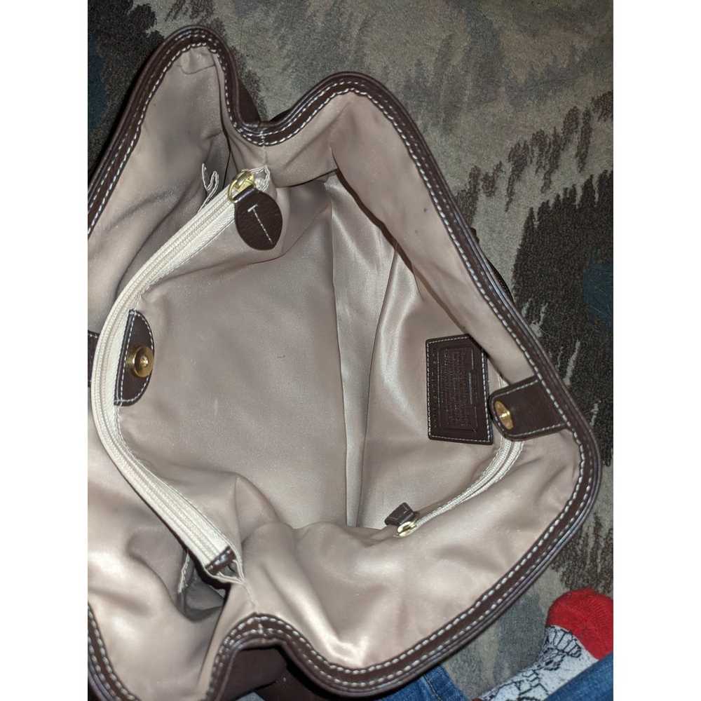 Coach brown pebbled leather shoulder bag purse  f… - image 8