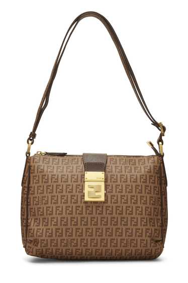 Brown Zucchino Coated Canvas Shoulder Bag - image 1