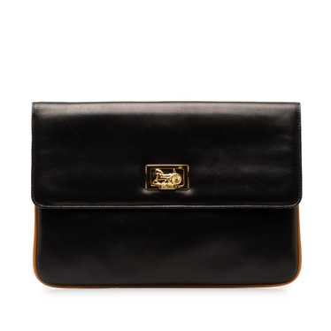 Product Details Black Leather Carriage Clutch - image 1