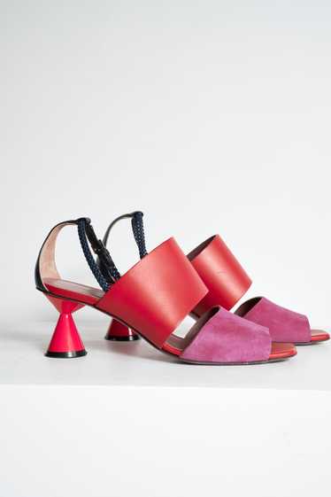Red/Fuschia Leather Sandals