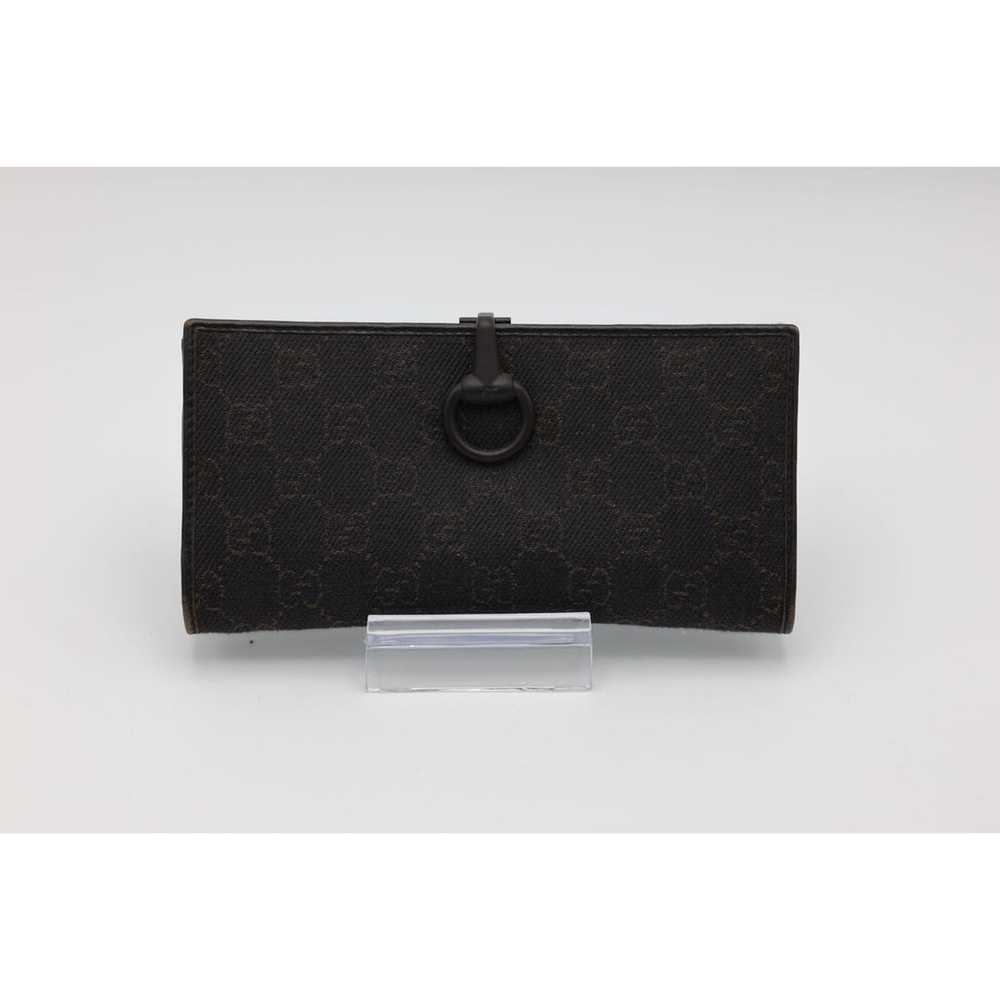 Gucci Black GG Canvas and Leather Horsebit Clasp … - image 1