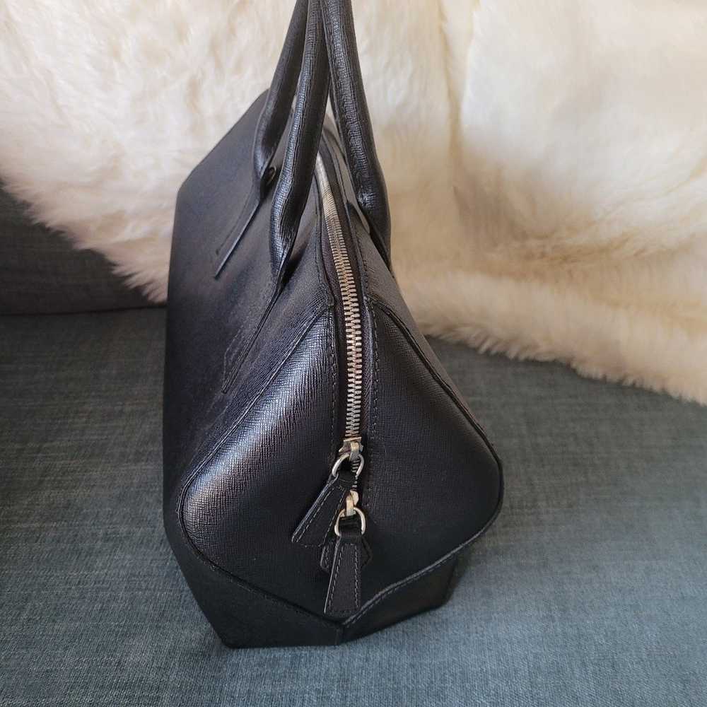 Furla Saffiano black leather satchel purse bag ha… - image 5