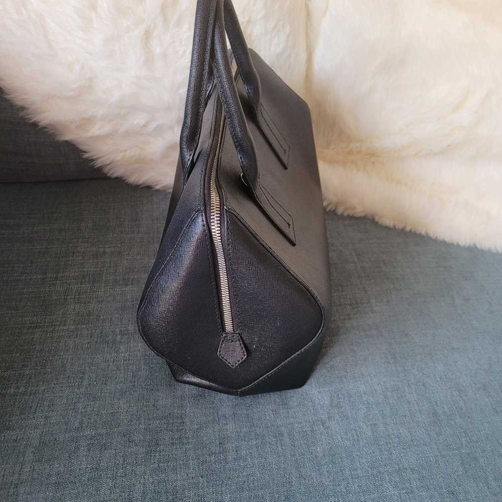 Furla Saffiano black leather satchel purse bag ha… - image 8