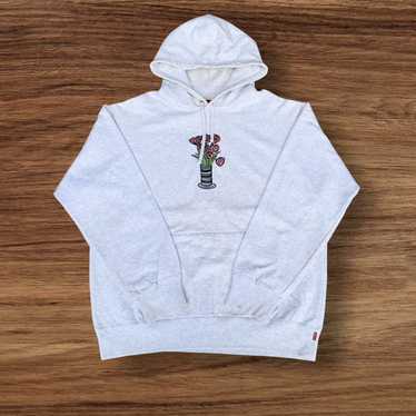 Supreme FW18 Supreme Flowers Grey Hoodie Embroide… - image 1