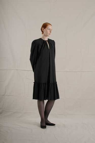1980's Laura Biagiotti Black Silk Dress
