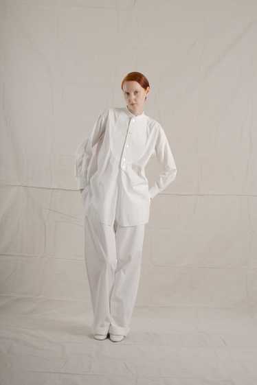 Y2K Issey Miyake Tuxedo White Cotton Shirt