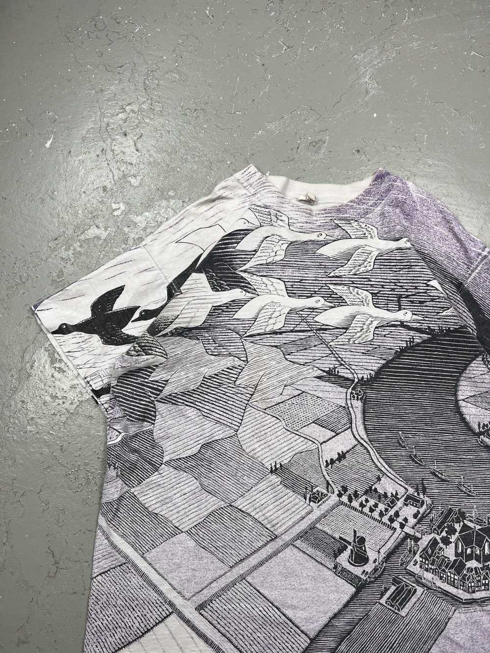 Art × Vintage MC Escher All Over Print Birds Farm… - image 2