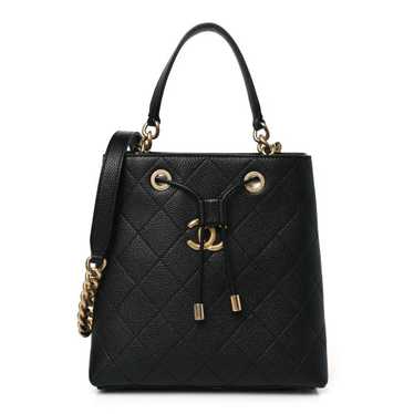 CHANEL Grained Calfskin Stitched Small Drawstring… - image 1