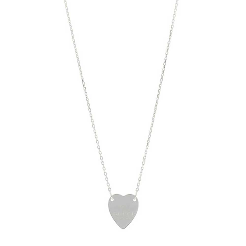 GUCCI Sterling Silver Trademark Heart Pendant Nec… - image 1