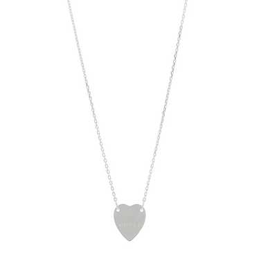 GUCCI Sterling Silver Trademark Heart Pendant Nec… - image 1