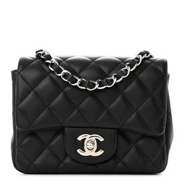 CHANEL Lambskin Quilted Mini Square Flap Black