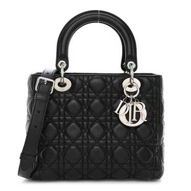 CHRISTIAN DIOR Lambskin Cannage Medium Lady Dior B