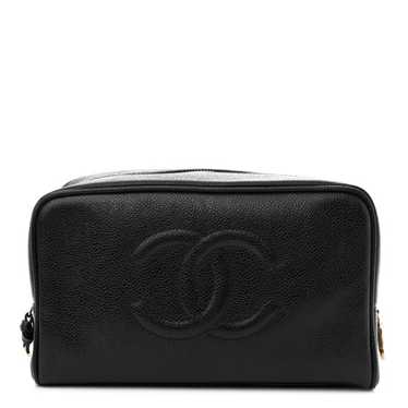 CHANEL Caviar Timeless CC Cosmetic Pouch Bag Black
