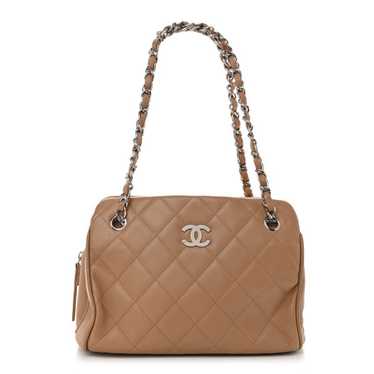 CHANEL Caviar Quilted Tote Beige