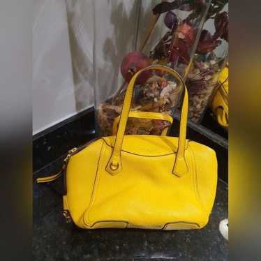 TORY BURCH Small Perry Satchel Bright Yellow Leat… - image 1