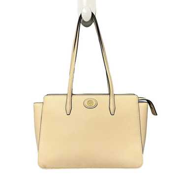 Tory Burch Robinson Pebbled Leather Tote Bag Cream