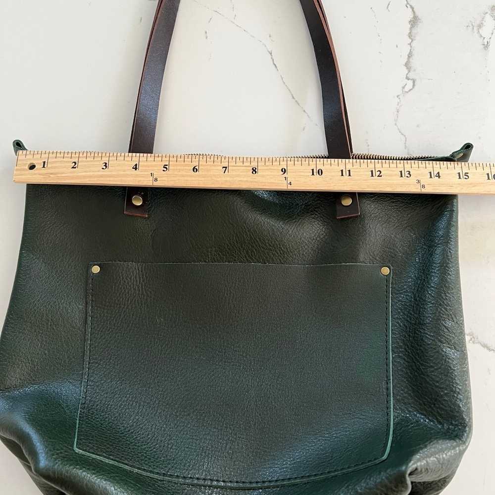 Portland Leather Goods Green Tote Shoulder Bag - image 8