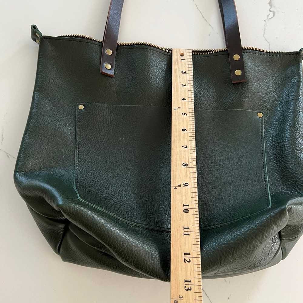 Portland Leather Goods Green Tote Shoulder Bag - image 9