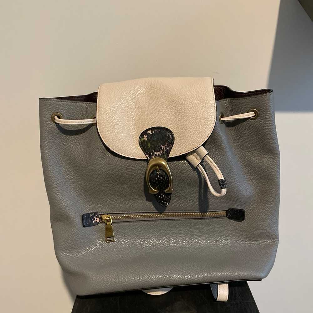 Coach Evie Backpack In Colorblock With Snakeskin … - image 2