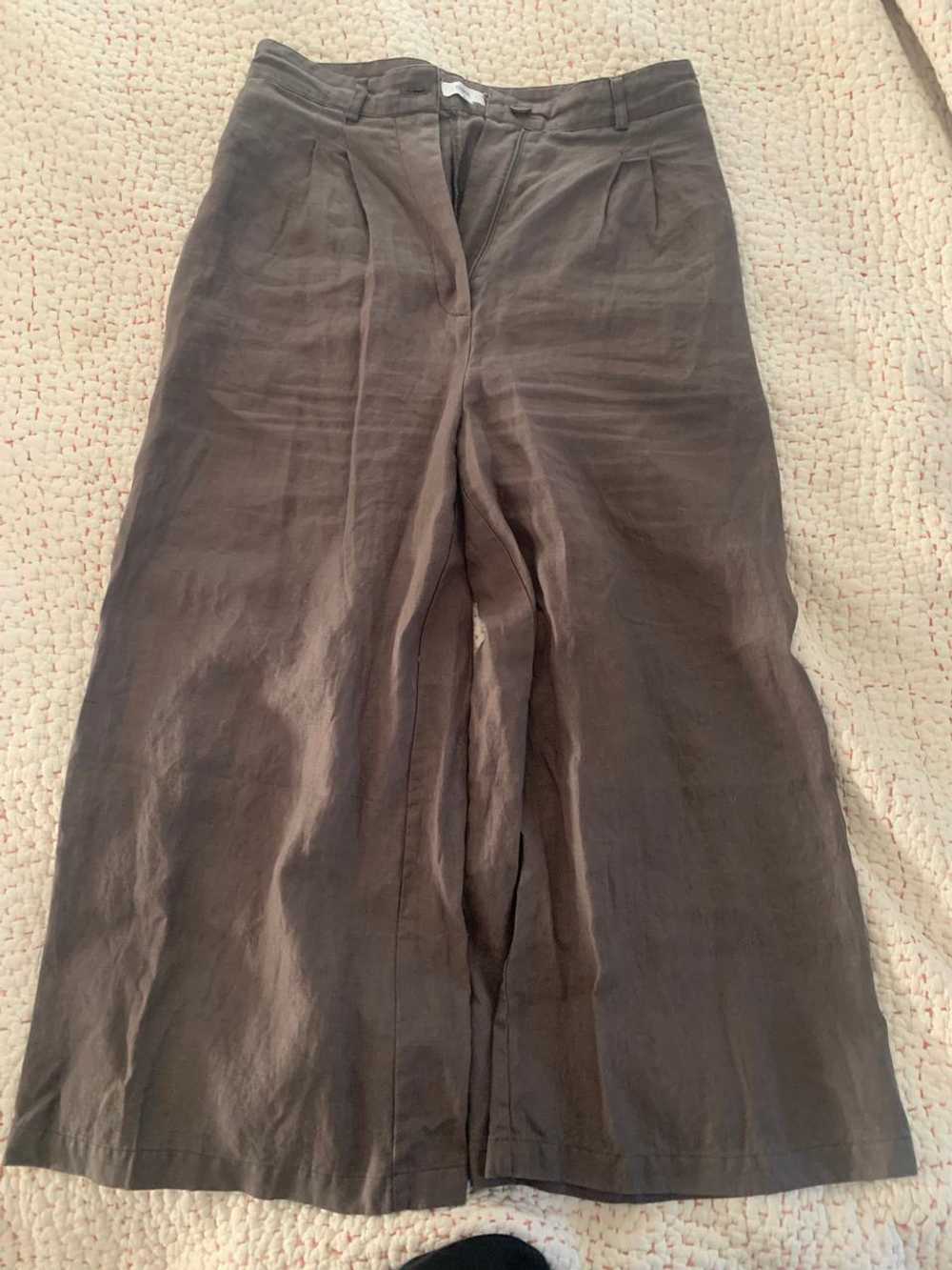 OZMA Wide-leg cropped linen pants (L) | Used,… - image 1
