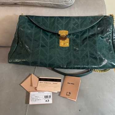 MiuMiu PATCHWORK MOTIF CHAIN CLUTCH BAG —Authentic