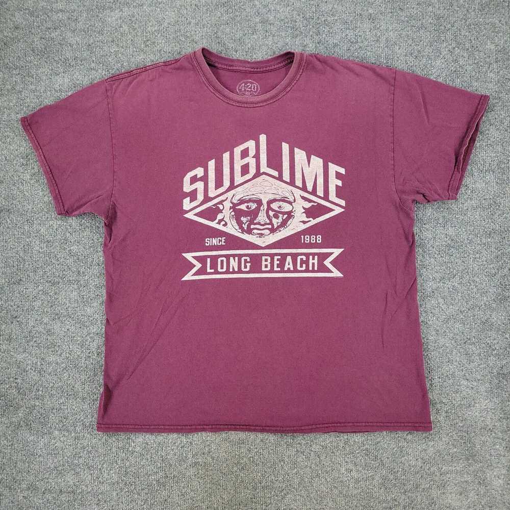 Vintage Sublime Shirt Men's XL Red Long Beach Gra… - image 1