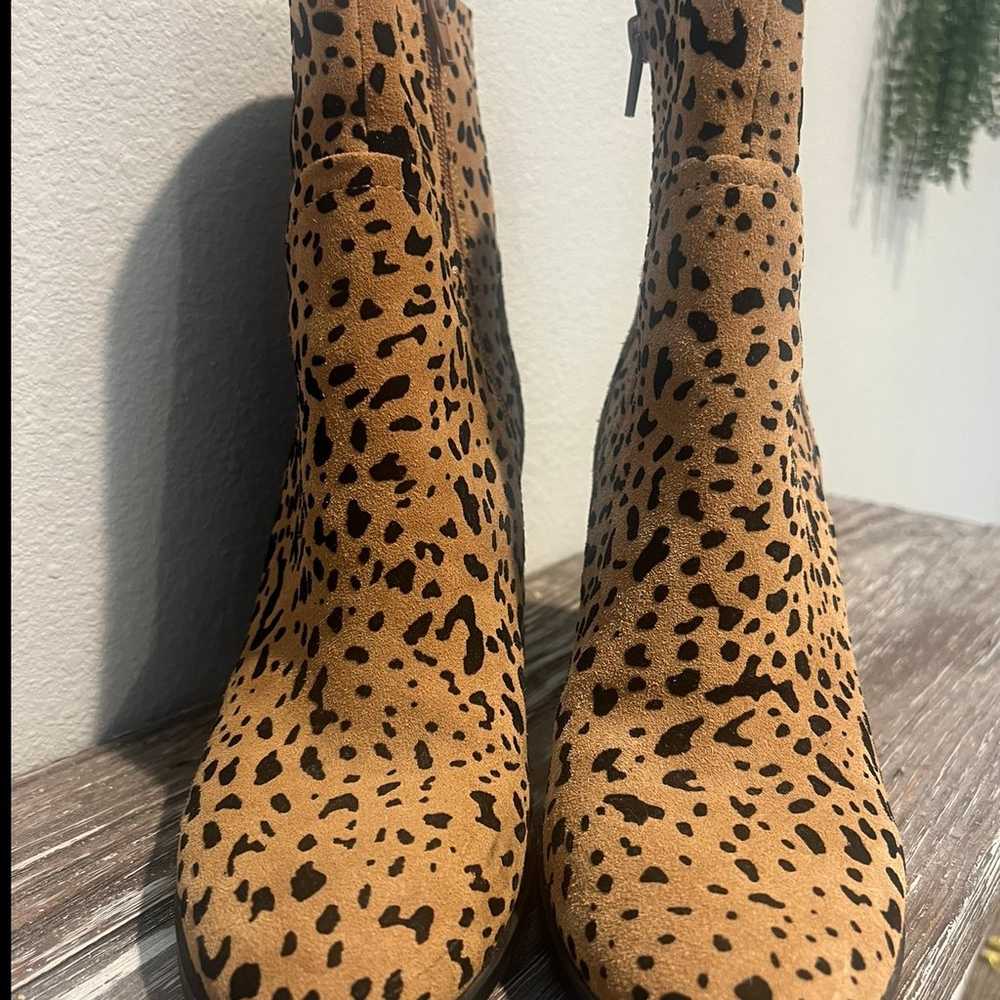 GIBSON LATIMER CHEETAH SUEDE BOOTS Size 8.5 - image 3