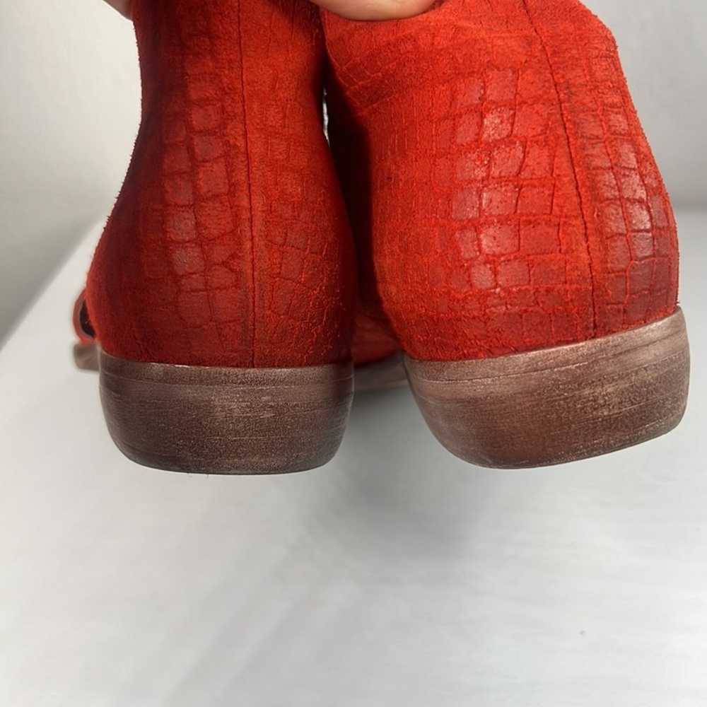 Free People Royale D’Orsay Flats Orange Red Textu… - image 11