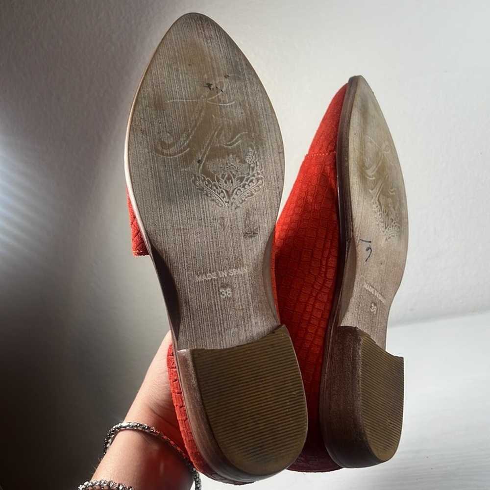 Free People Royale D’Orsay Flats Orange Red Textu… - image 12