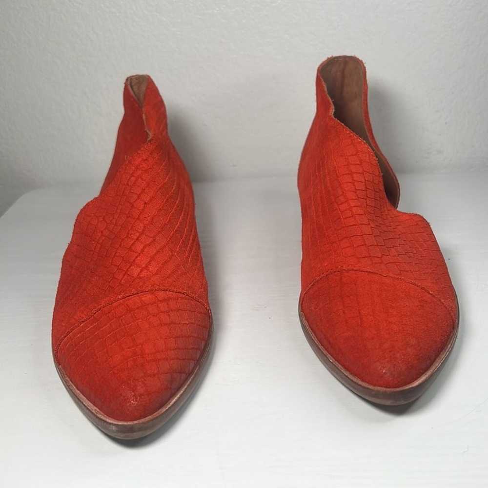 Free People Royale D’Orsay Flats Orange Red Textu… - image 3