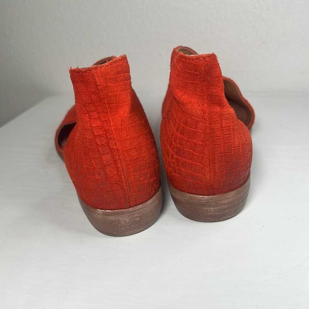 Free People Royale D’Orsay Flats Orange Red Textu… - image 5