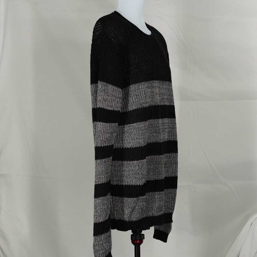 Diesel Black and Gray Striped Knit Sweater XL - image 10