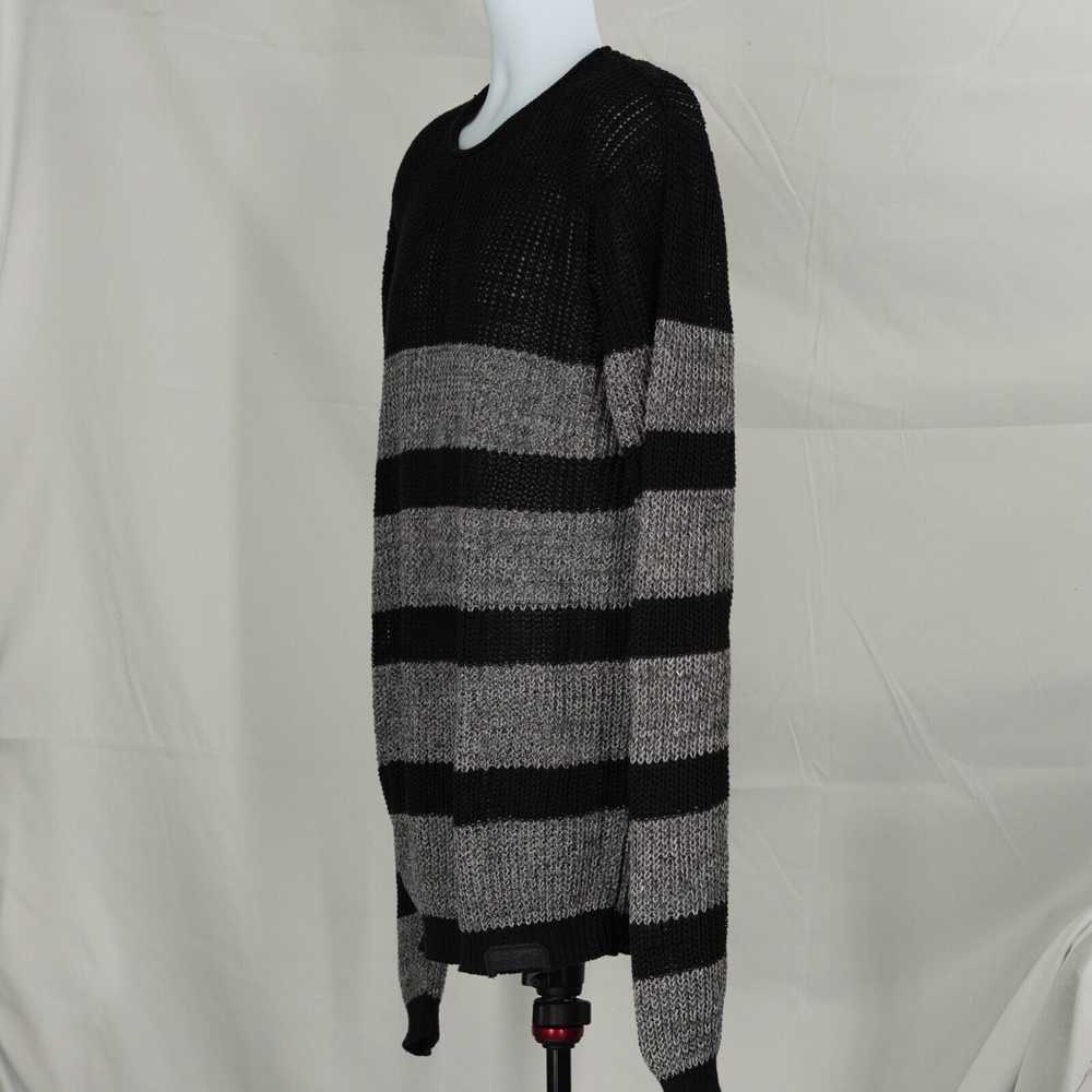 Diesel Black and Gray Striped Knit Sweater XL - image 3