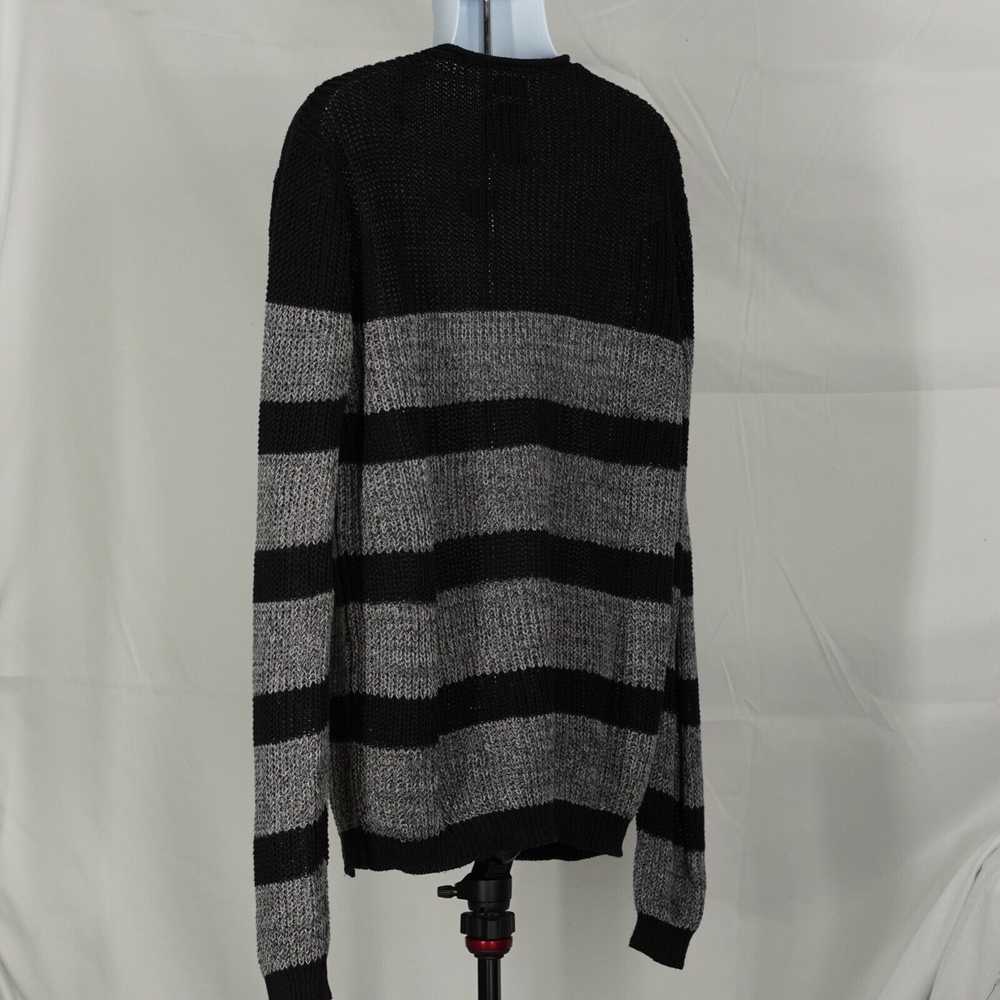 Diesel Black and Gray Striped Knit Sweater XL - image 5