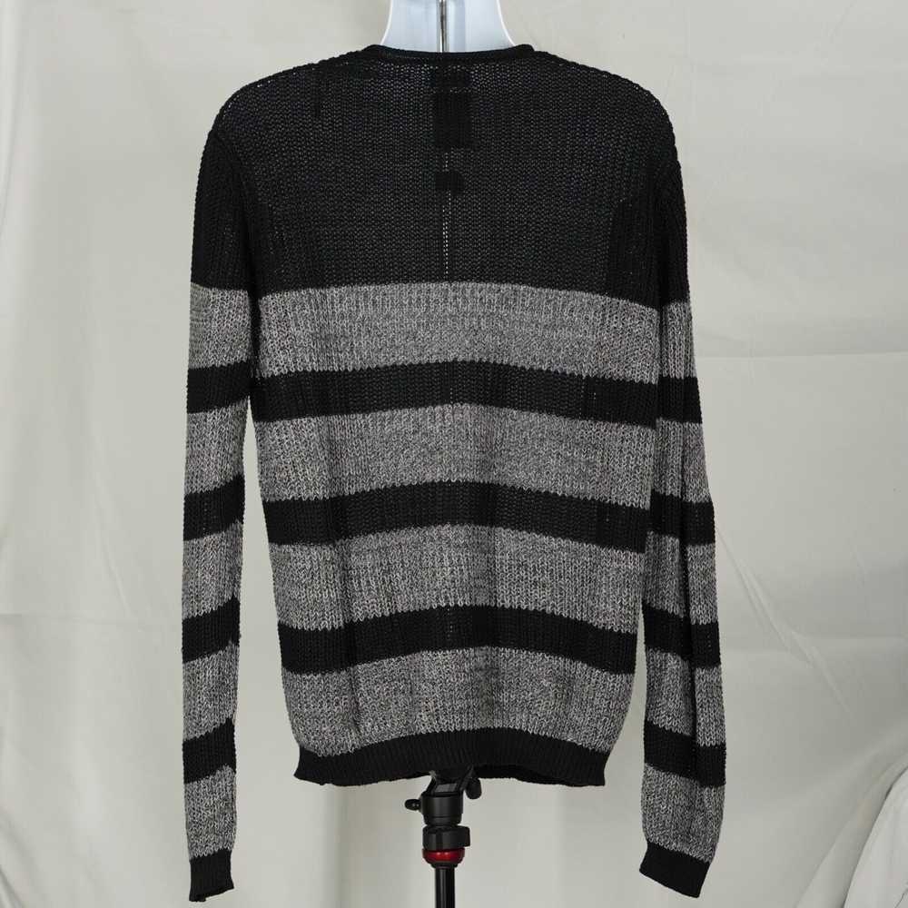 Diesel Black and Gray Striped Knit Sweater XL - image 6