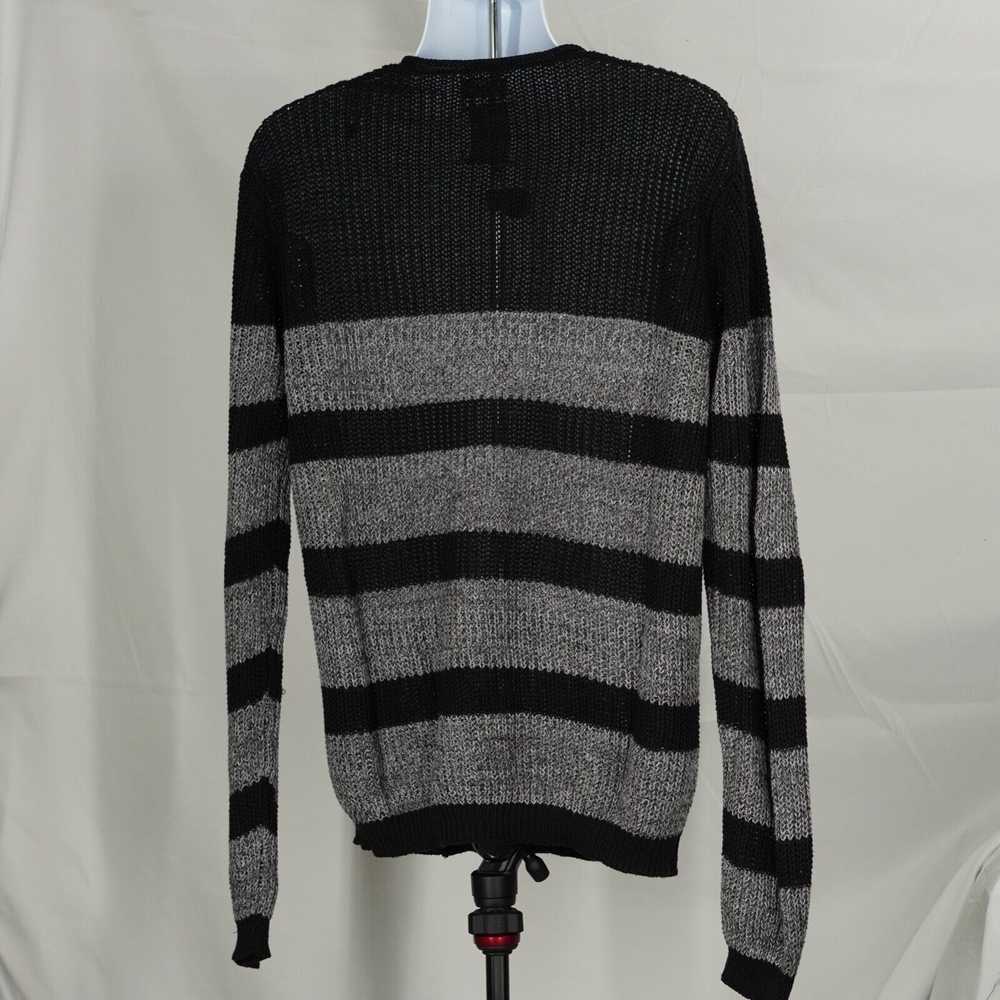 Diesel Black and Gray Striped Knit Sweater XL - image 7