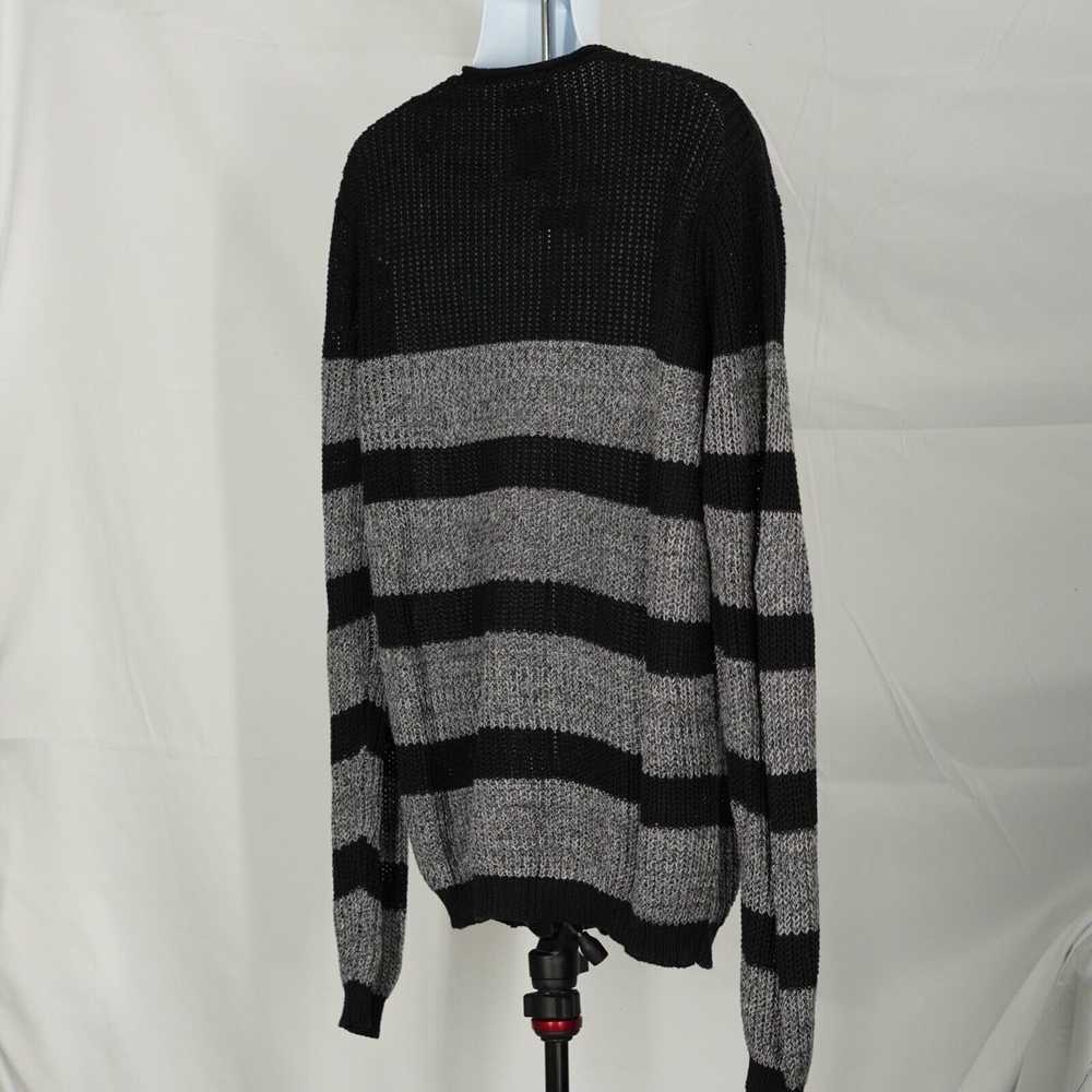 Diesel Black and Gray Striped Knit Sweater XL - image 8