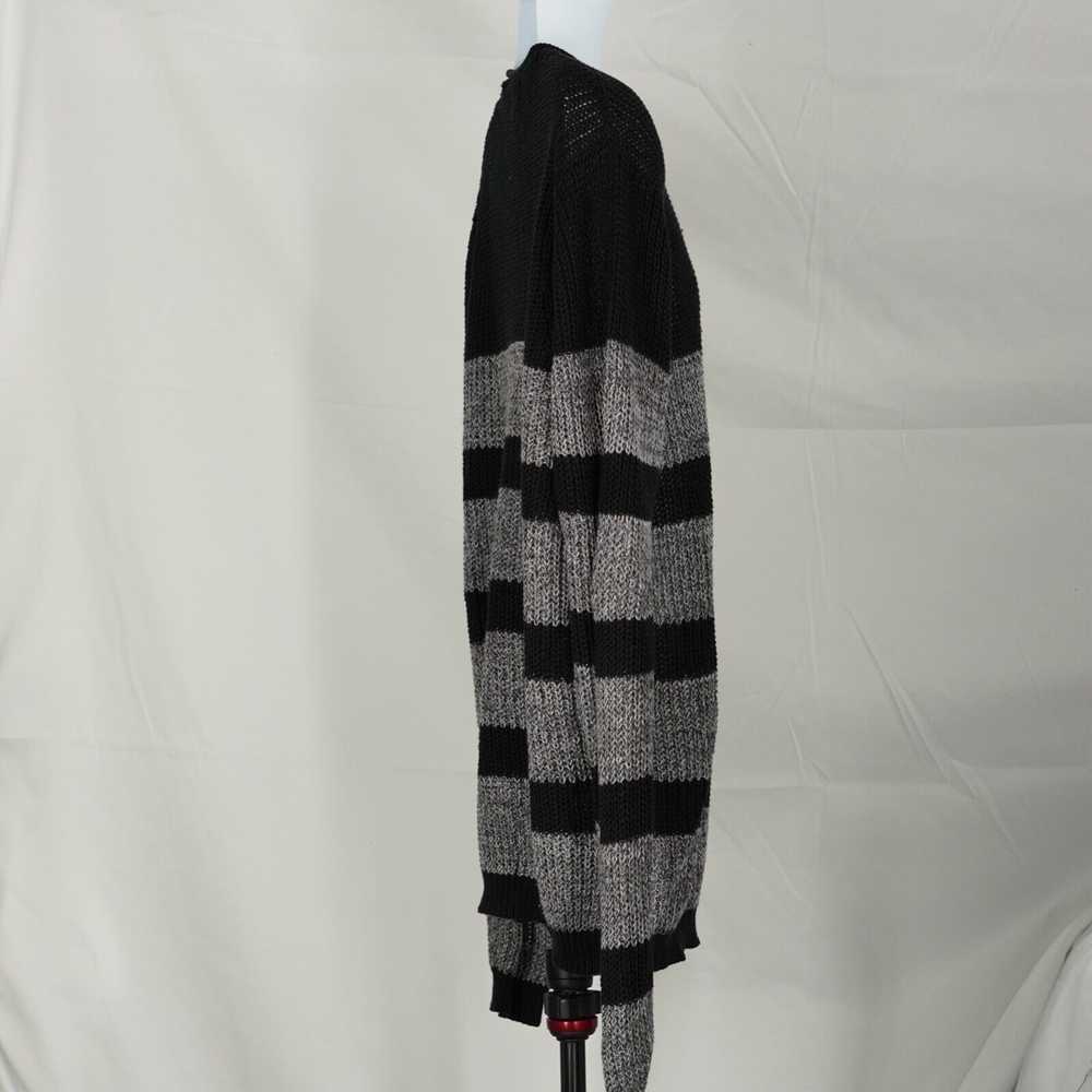 Diesel Black and Gray Striped Knit Sweater XL - image 9