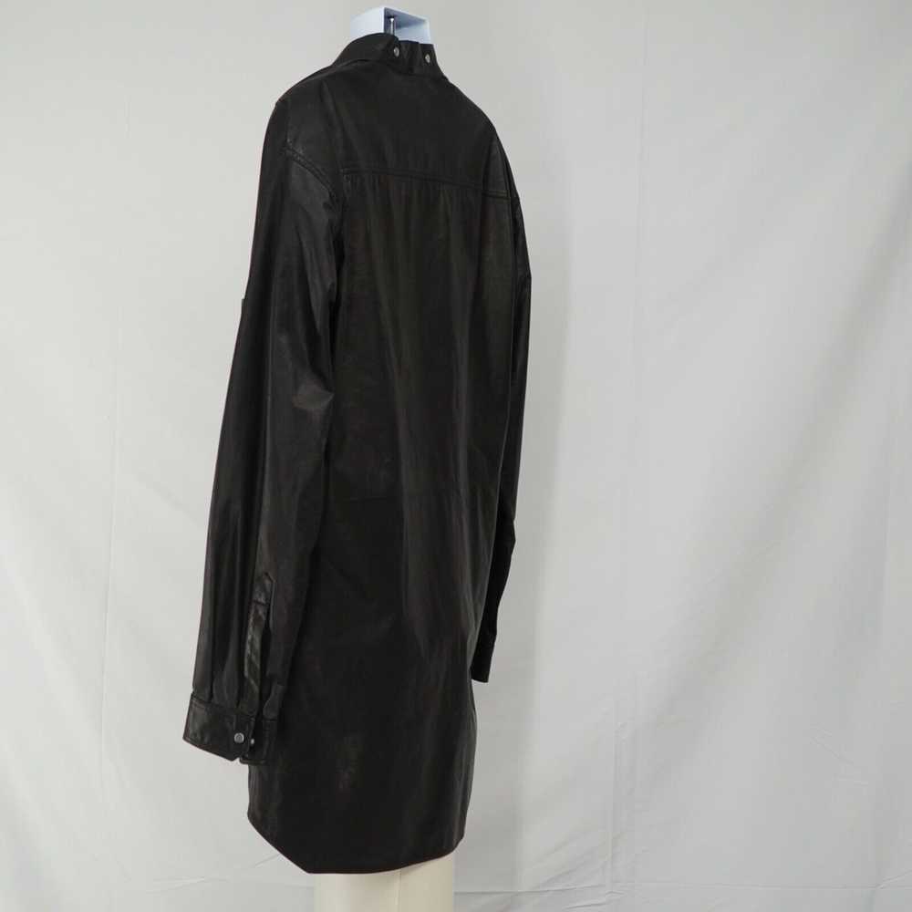 Rick Owens Oversized Leather Shirt Button Black L… - image 12