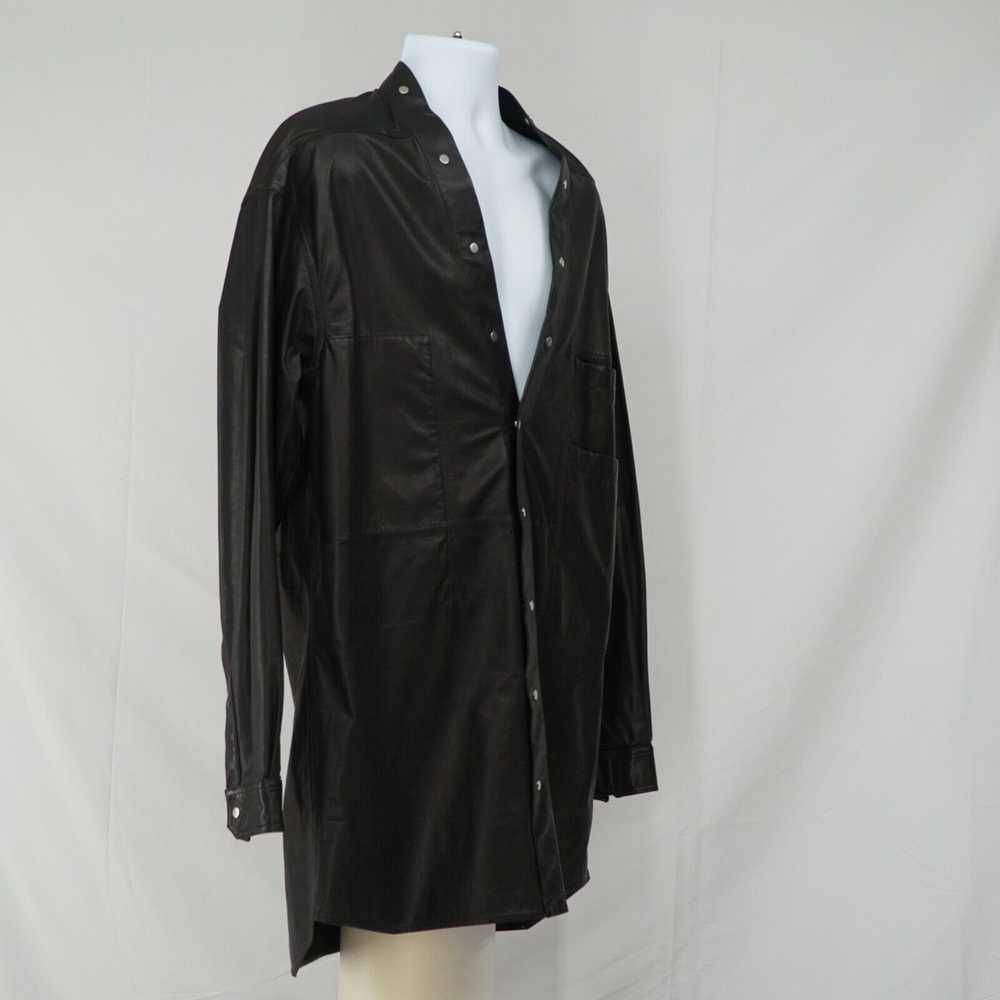 Rick Owens Oversized Leather Shirt Button Black L… - image 6